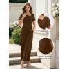 image:imageDokotoo Womens Dressy Casual One Piece Jumpsuits Short Sleeve Wide Leg Pants Rompers Vacation Summer OutfitsCoffee