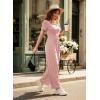 image:imageDokotoo Womens Dressy Casual One Piece Jumpsuits Short Sleeve Wide Leg Pants Rompers Vacation Summer OutfitsPink