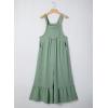image:imageDokotoo Womens Lace Casual Overalls Summer Jumpsuit Loose Baggy Wide Leg Ruffle Pants Rompers with PocketsBean Green
