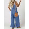 image:imageDokotoo Womens Lace Casual Overalls Summer Jumpsuit Loose Baggy Wide Leg Ruffle Pants Rompers with PocketsMyosotis
