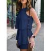 image:imageDokotoo Womens Summer Jumpsuits 2026 Casual Ruffle Chiffon Sleeveless RompersRuffle Blue 2 01