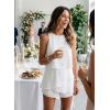 image:imageDokotoo Womens Summer Jumpsuits 2026 Casual Ruffle Chiffon Sleeveless RompersRuffle White