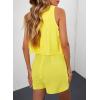 image:imageDokotoo Womens Summer Jumpsuits 2026 Casual Ruffle Chiffon Sleeveless RompersRuffle Yellow 01