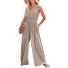 image:imageDokotoo Sleeveless Jumpsuit for Womens Dressy Casual 2025 One Piece Romper OutfitsSimply Taupe