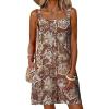 image:imageDokotoo Womens Casual Rompers Loose Overalls One Piece Sleeveless Printed Wide Leg Short Pant Jumpsuits With PocketsBrown