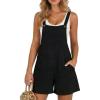 image:imageDokotoo Womens Casual Rompers Loose Overalls One Piece Sleeveless Wide Leg Short Pant Jumpsuits With PocketsBlack