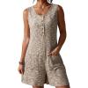 image:imageDokotoo Womens Casual Rompers Loose Waffle Knit Overalls One Piece Sleeveless Wide Leg Short Pant Jumpsuits With PocketsSmoke Gray