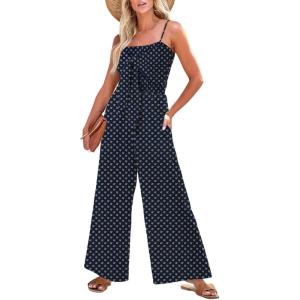 image:imageDokotoo Jumpsuits for Women 2025 Summer Floral Rompers Overalls with PocketsBlackstar