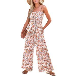image:imageDokotoo Jumpsuits for Women 2025 Summer Floral Rompers Overalls with PocketsRedfloral