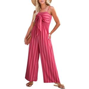 image:imageDokotoo Jumpsuits for Women 2025 Summer Floral Rompers Overalls with PocketsRosestriped