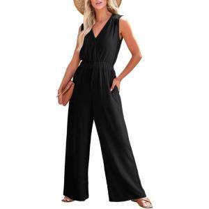image:imageDokotoo Sleeveless Jumpsuit for Womens Dressy Casual 2025 One Piece Romper OutfitsNew Fabricblack
