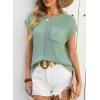 image:imageDokotoo Asymmetrical Summer Knit Tops for Women Sleeveless Crewneck T Shirts Casual Lightweight Blouses ShirtsBean Green
