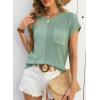 image:imageDokotoo Asymmetrical Summer Knit Tops for Women Sleeveless Crewneck T Shirts Casual Lightweight Blouses ShirtsBean Green