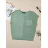 image:imageDokotoo Asymmetrical Summer Knit Tops for Women Sleeveless Crewneck T Shirts Casual Lightweight Blouses ShirtsBean Green