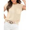 image:imageDokotoo Asymmetrical Summer Knit Tops for Women Sleeveless Crewneck T Shirts Casual Lightweight Blouses ShirtsBeige