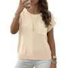 image:imageDokotoo Asymmetrical Summer Knit Tops for Women Sleeveless Crewneck T Shirts Casual Lightweight Blouses ShirtsBeige