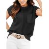 image:imageDokotoo Asymmetrical Summer Knit Tops for Women Sleeveless Crewneck T Shirts Casual Lightweight Blouses ShirtsBlack