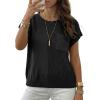 image:imageDokotoo Asymmetrical Summer Knit Tops for Women Sleeveless Crewneck T Shirts Casual Lightweight Blouses ShirtsBlack