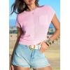 image:imageDokotoo Asymmetrical Summer Knit Tops for Women Sleeveless Crewneck T Shirts Casual Lightweight Blouses ShirtsLight Pink