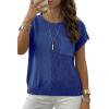 image:imageDokotoo Asymmetrical Summer Knit Tops for Women Sleeveless Crewneck T Shirts Casual Lightweight Blouses ShirtsNavy