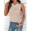 image:imageDokotoo Sleeveless Sweater Tops for Women 2026 Crochet Tank Top Summer Clothes Beach Vacation Outfits Resort WearApricot