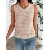 image:imageDokotoo Sleeveless Sweater Tops for Women 2026 Crochet Tank Top Summer Clothes Beach Vacation Outfits Resort WearApricot