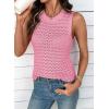 image:imageDokotoo Sleeveless Sweater Tops for Women 2026 Crochet Tank Top Summer Clothes Beach Vacation Outfits Resort WearPink