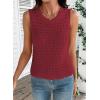 image:imageDokotoo Sleeveless Sweater Tops for Women 2026 Crochet Tank Top Summer Clothes Beach Vacation Outfits Resort WearWine Red