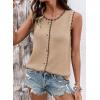 image:imageDokotoo Vest Tops for Women 2026 Button Up Color Block Casual Sweater Vests Trendy Spring Summer TopsApricot