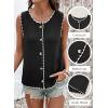 image:imageDokotoo Vest Tops for Women 2026 Button Up Color Block Casual Sweater Vests Trendy Spring Summer TopsBlack