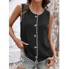 image:imageDokotoo Vest Tops for Women 2026 Button Up Color Block Casual Sweater Vests Trendy Spring Summer TopsBlack