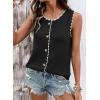 image:imageDokotoo Vest Tops for Women 2026 Button Up Color Block Casual Sweater Vests Trendy Spring Summer TopsBlack