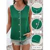 image:imageDokotoo Vest Tops for Women 2026 Button Up Color Block Casual Sweater Vests Trendy Spring Summer TopsGreen
