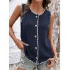 image:imageDokotoo Vest Tops for Women 2026 Button Up Color Block Casual Sweater Vests Trendy Spring Summer TopsNavy Blue