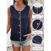 image:imageDokotoo Vest Tops for Women 2026 Button Up Color Block Casual Sweater Vests Trendy Spring Summer TopsNavy Blue