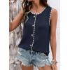 image:imageDokotoo Vest Tops for Women 2026 Button Up Color Block Casual Sweater Vests Trendy Spring Summer TopsNavy Blue