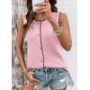 image:imageDokotoo Vest Tops for Women 2026 Button Up Color Block Casual Sweater Vests Trendy Spring Summer TopsPink