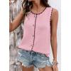 image:imageDokotoo Vest Tops for Women 2026 Button Up Color Block Casual Sweater Vests Trendy Spring Summer TopsPink