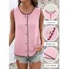 image:imageDokotoo Vest Tops for Women 2026 Button Up Color Block Casual Sweater Vests Trendy Spring Summer TopsPink