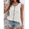 image:imageDokotoo Vest Tops for Women 2026 Button Up Color Block Casual Sweater Vests Trendy Spring Summer TopsWhite