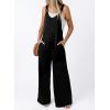 image:imageDokotoo Womens Baggy Overalls 2026 Wide Leg Jumpsuits Floral Pants Casual Loose Sleeveless Rompers with PocketsBlack