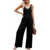 image:imageDokotoo Womens Baggy Overalls 2026 Wide Leg Jumpsuits Floral Pants Casual Loose Sleeveless Rompers with PocketsBlack