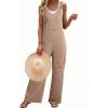 image:imageDokotoo Womens Baggy Overalls 2026 Wide Leg Jumpsuits Floral Pants Casual Loose Sleeveless Rompers with PocketsBrown