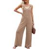 image:imageDokotoo Womens Baggy Overalls 2026 Wide Leg Jumpsuits Floral Pants Casual Loose Sleeveless Rompers with PocketsBrown