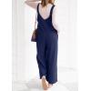 image:imageDokotoo Womens Baggy Overalls 2026 Wide Leg Jumpsuits Floral Pants Casual Loose Sleeveless Rompers with PocketsNavy Blue