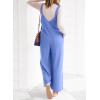 image:imageDokotoo Womens Baggy Overalls 2026 Wide Leg Jumpsuits Floral Pants Casual Loose Sleeveless Rompers with PocketsSky Blue