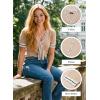 image:imageDokotoo Womens Lightweight Knit Top 2026 Chic V Neck Short Sleeve Sweater Cute Summer Tops Comfortable BlouseApricot