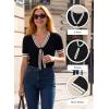 image:imageDokotoo Womens Lightweight Knit Top 2026 Chic V Neck Short Sleeve Sweater Cute Summer Tops Comfortable BlouseBlack
