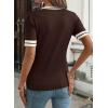 image:imageDokotoo Womens Lightweight Knit Top 2026 Chic V Neck Short Sleeve Sweater Cute Summer Tops Comfortable BlouseDark Brown