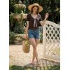 image:imageDokotoo Womens Lightweight Knit Top 2026 Chic V Neck Short Sleeve Sweater Cute Summer Tops Comfortable BlouseDark Brown